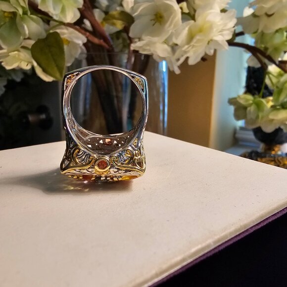 Gems en Vogue 18K Gold Accented Multi Sapphire ring, size 10 - Picture 4 of 9